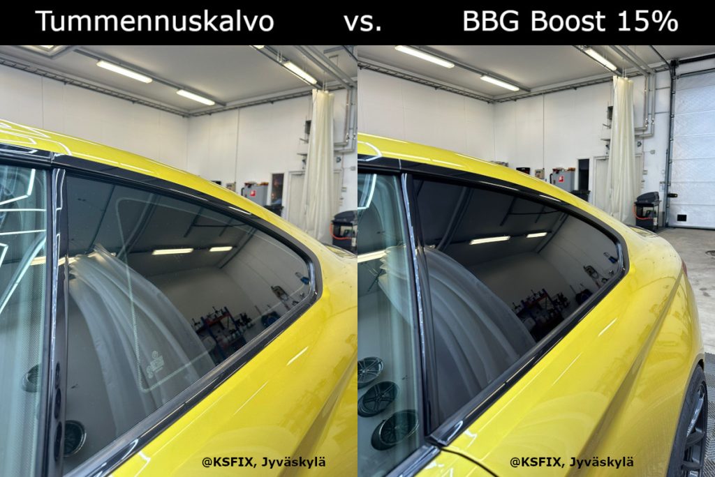Ulkonäkö: Tavallinen tummennuskalvo vs. PPF-auringonsuojakalvo